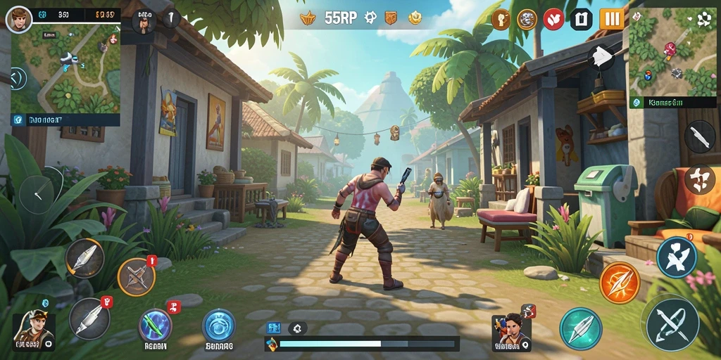 Tampilan gameplay menarik dari 55RP yang penuh warna.