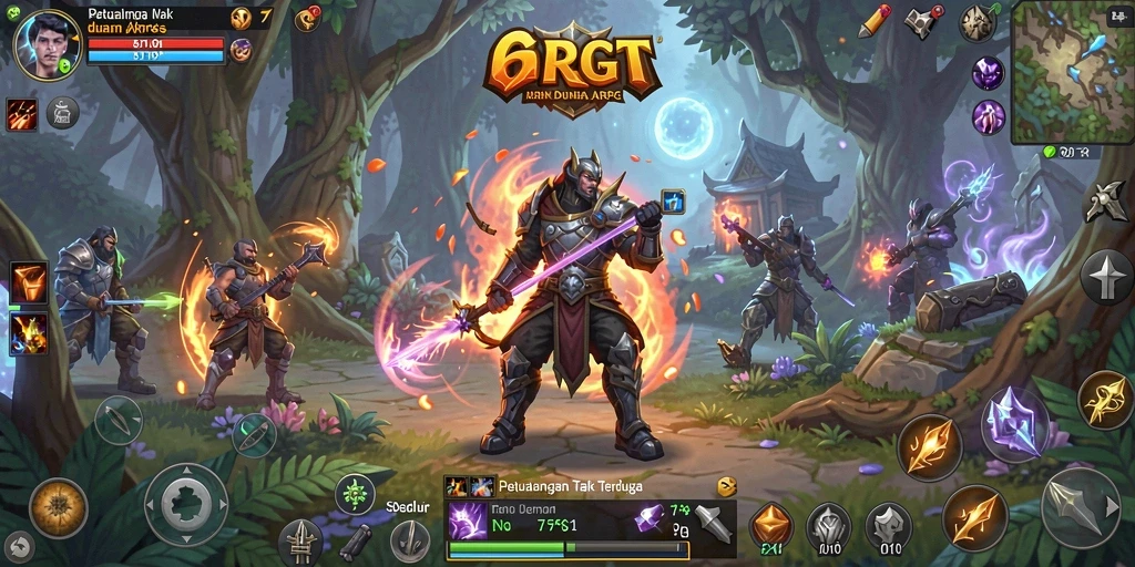 Tampilan gameplay seru dalam petualangan ARPG 6RT.