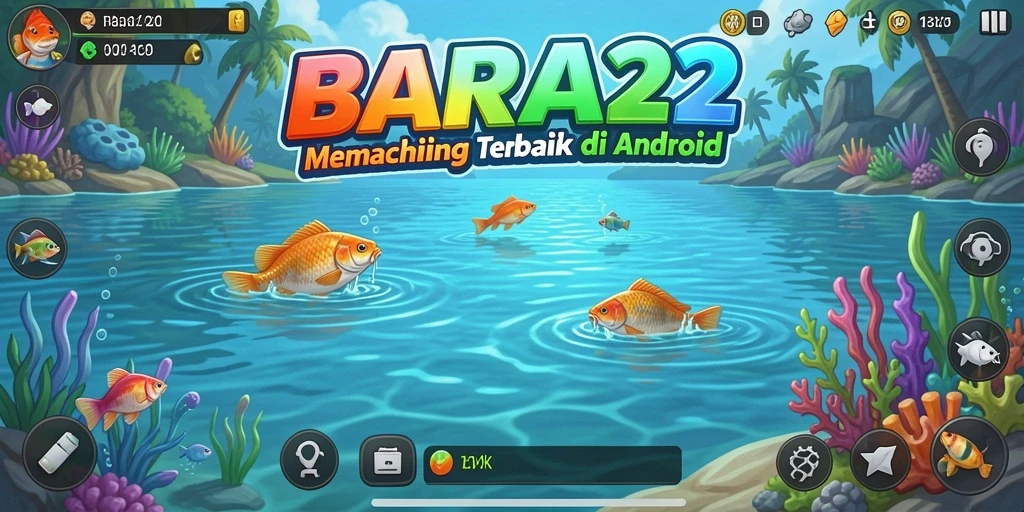 Tampilan gameplay BARA22 dengan suasana memancing yang menawan.