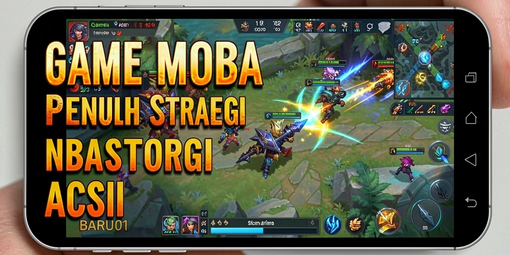 Screenshot menampilkan aksi intens di battlefield MOBA.