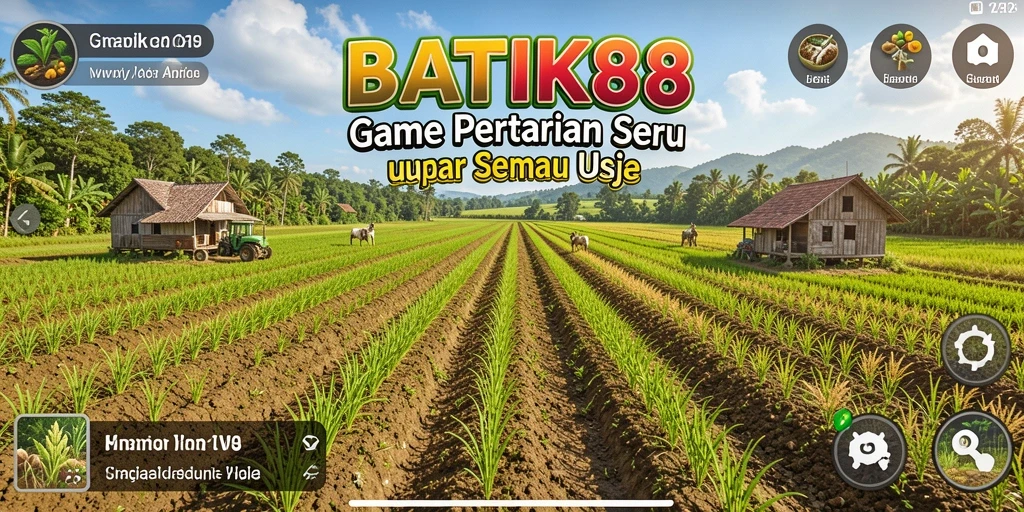 Screenshot gameplay <strong>BATIK88</strong> menampilkan kebun yang subur dan aktivitas pertanian.