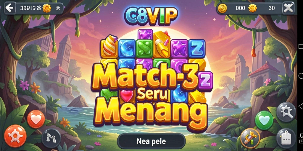Screenshot gameplay C8VIP menampilkan pencocokan warna yang seru.