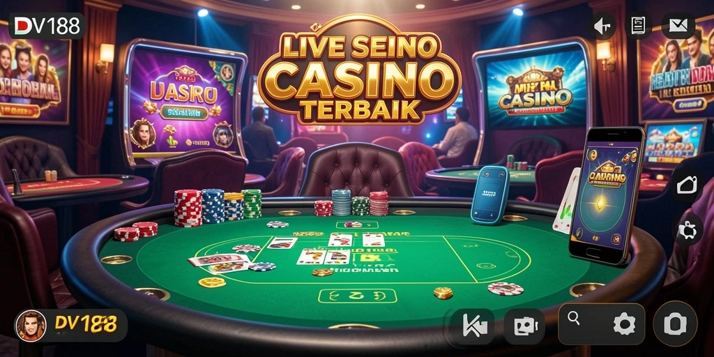 Screenshot gameplay DV188 yang menunjukkan dealer profesional dalam aksi.