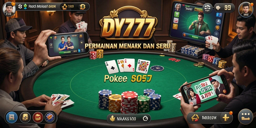 Screenshot gameplay DY777 menunjukkan suasana permainan poker yang dinamis dan kompetitif.