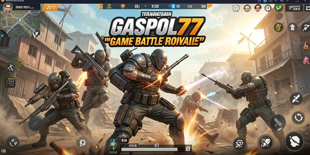Tangkapan layar menampilkan pertempuran seru dalam GASPOL77 Battle Royale.