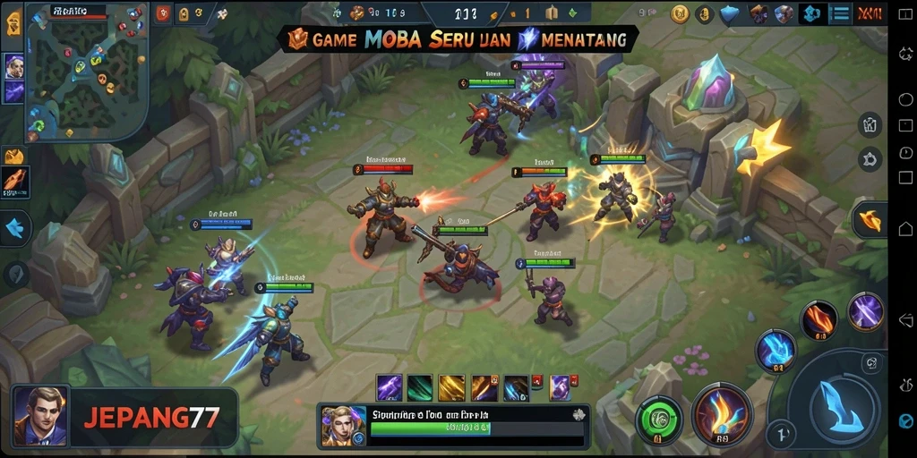 Tangkapan layar dari gameplay seru JEPANG77 dalam aksi MOBA.