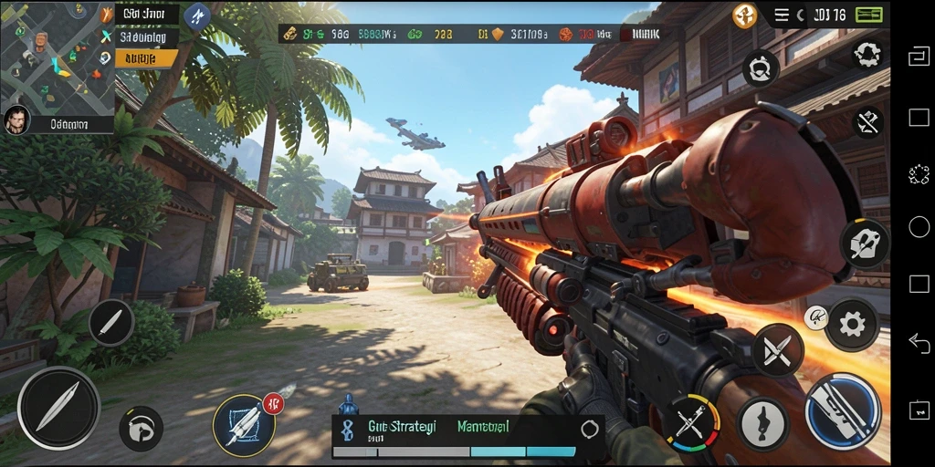Screenshot gameplay <strong>JJ62</strong> menunjukkan pertempuran strategis yang intens.