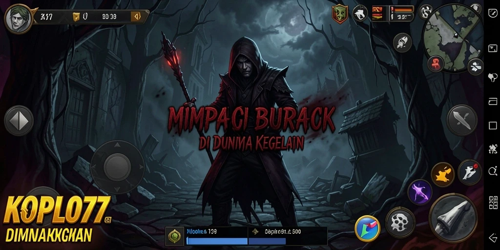 Tampilan gameplay KOPLO77 yang menegangkan dan menyeramkan.