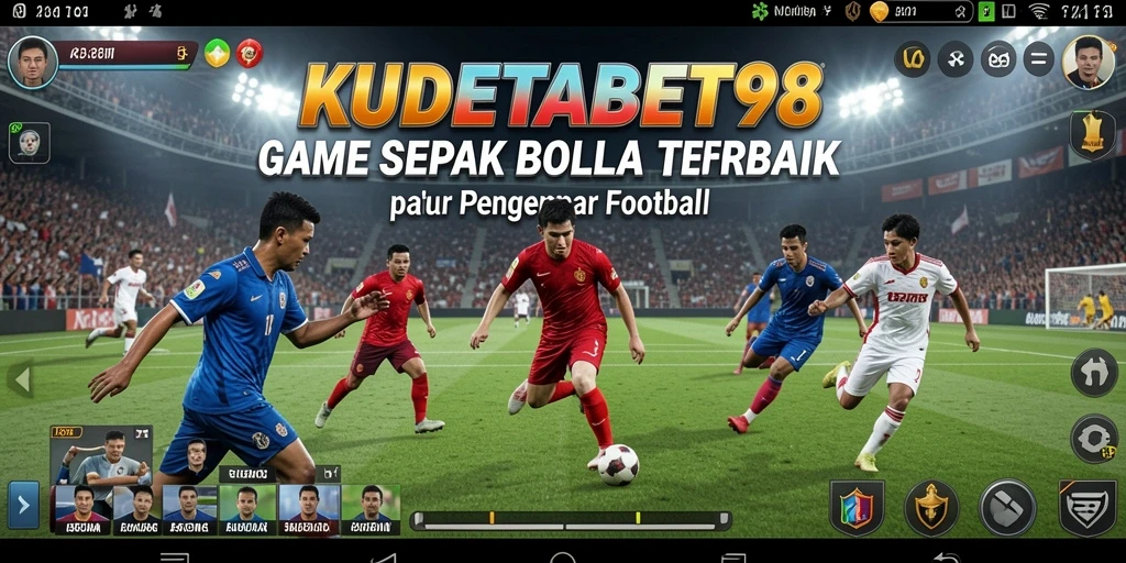 Gameplay KUDETABET98 yang menampilkan aksi sepak bola yang mendebarkan.