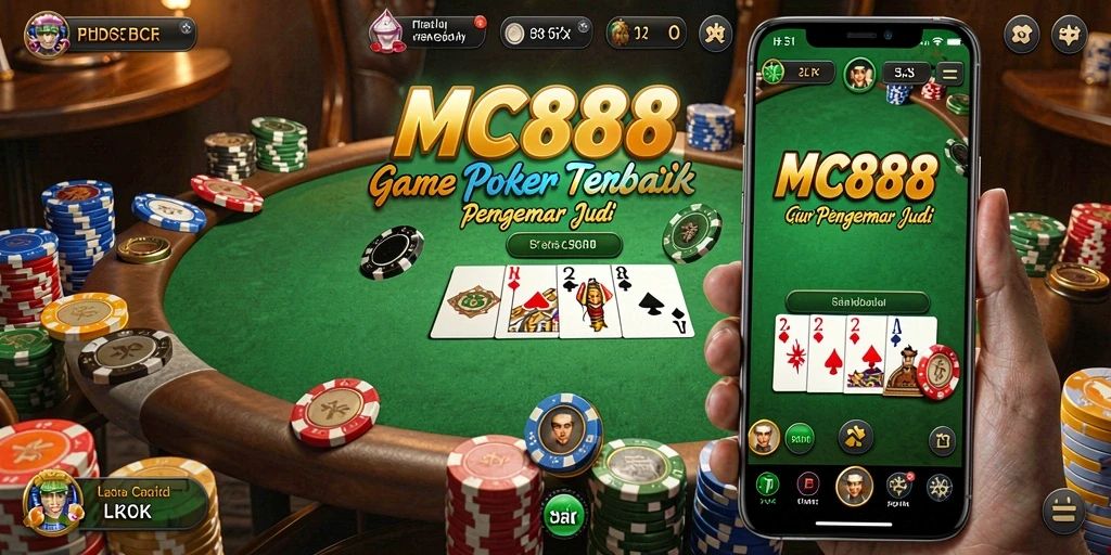 Tampilan gameplay Poker yang mendebarkan di MC888.