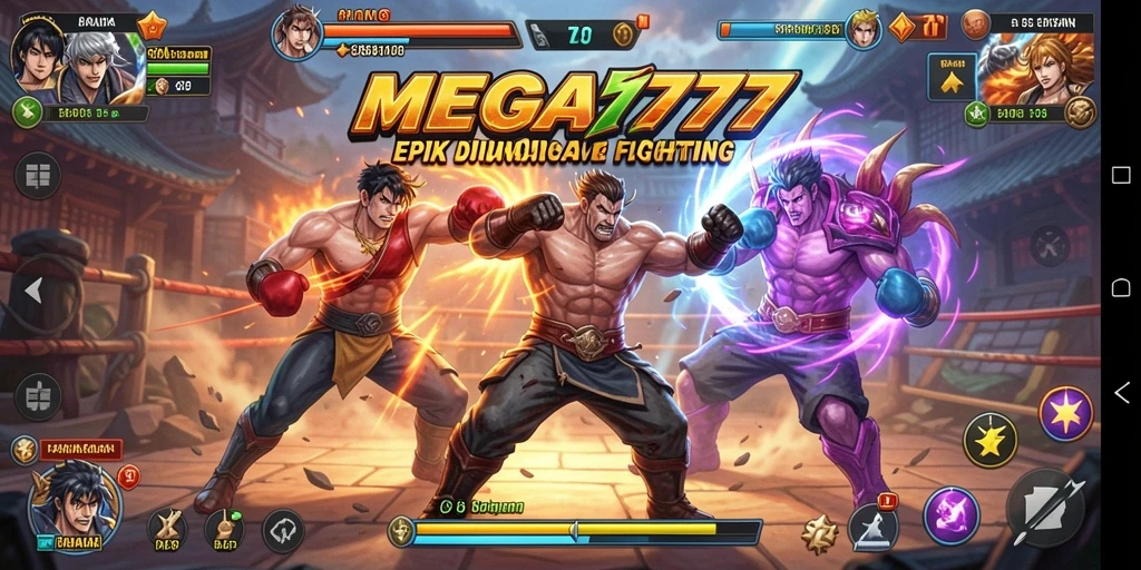 Screenshot MEGA777 menampilkan aksi pertarungan yang seru dan mendebarkan.
