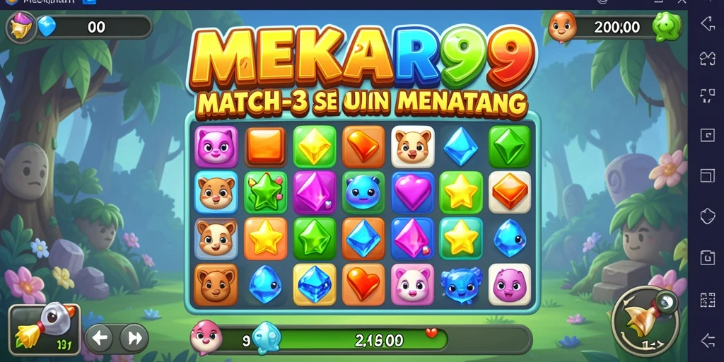 Gameplay MEKAR99 yang cerah dan penuh tantangan.