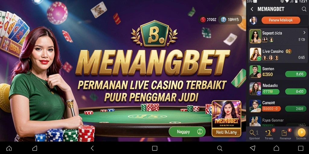 Tampilan gameplay MENANGBET dengan dealer nyata dan permainan yang menegangkan.