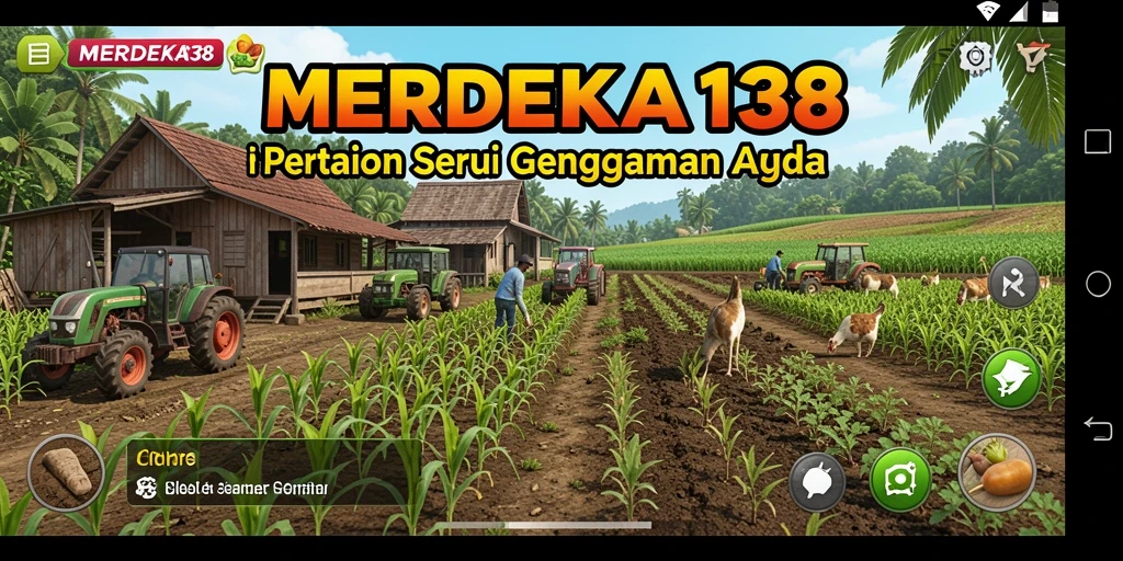 Tampilan tampak asri dengan lahan pertanian yang subur dan hewan ternak.