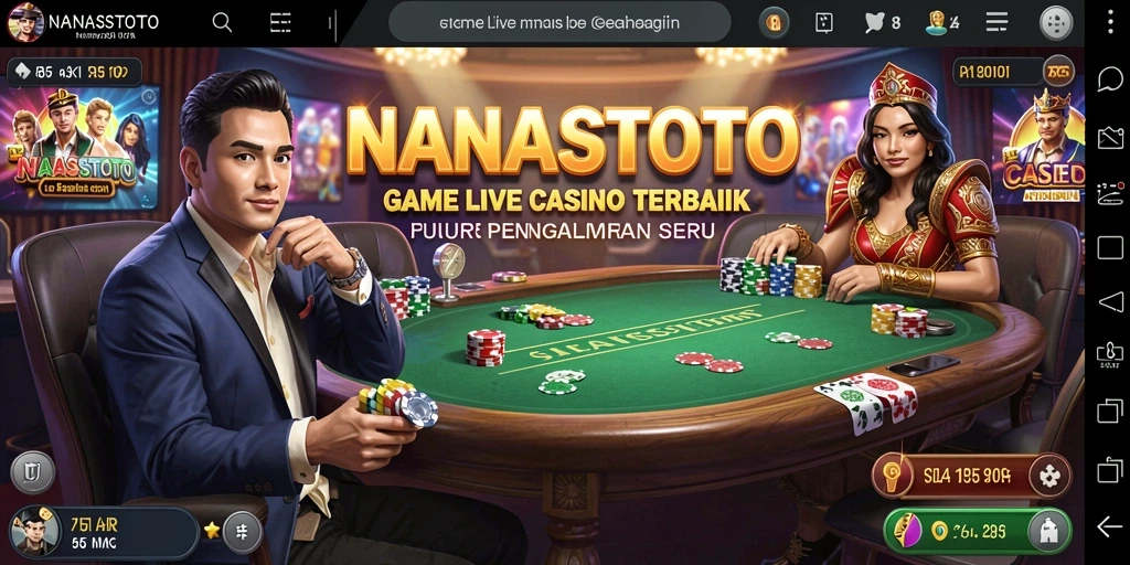 Screenshot inti gameplay Live Casino NANASTOTO yang seru.
