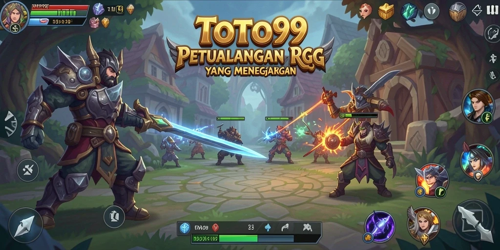Screenshot TOTO99 menampilkan aksi seru dalam pertempuran RPG.