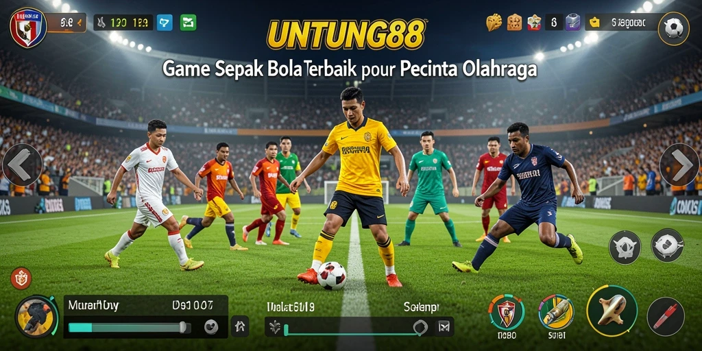 Tampilan gameplay seru di lapangan sepak bola dengan UNTUNG88.
