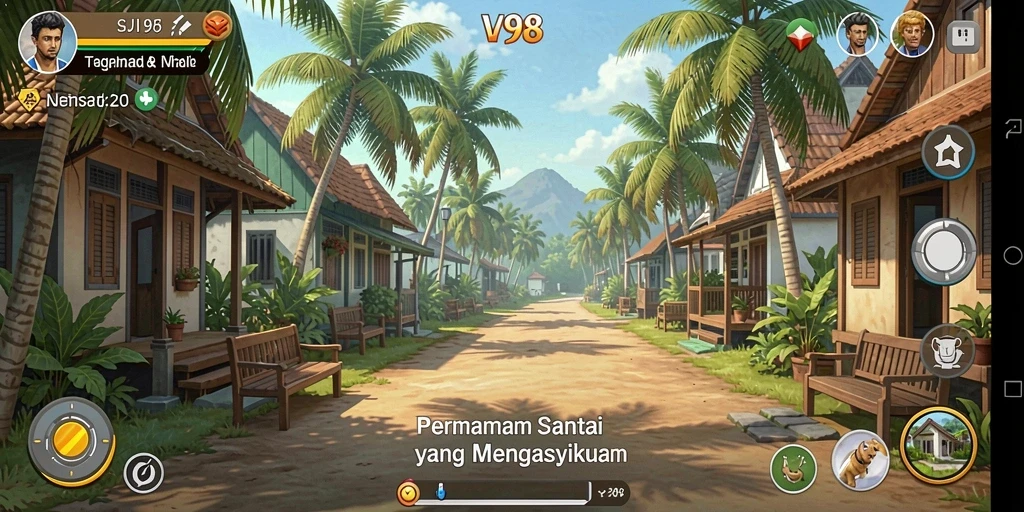 Screenshot gameplay V98 yang memperlihatkan keseruan permainan Casual.